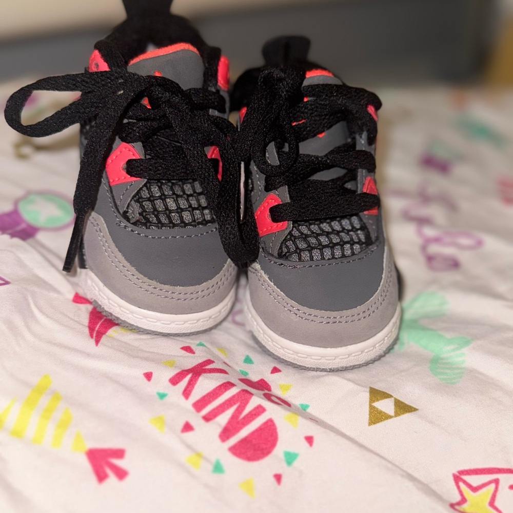 Kids Gray and Pink Sneakers